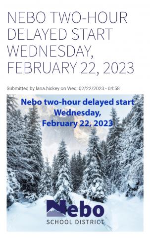 2 hour delay on 2.22.23
