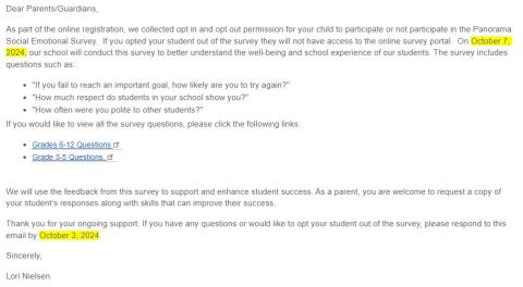 Student Survey